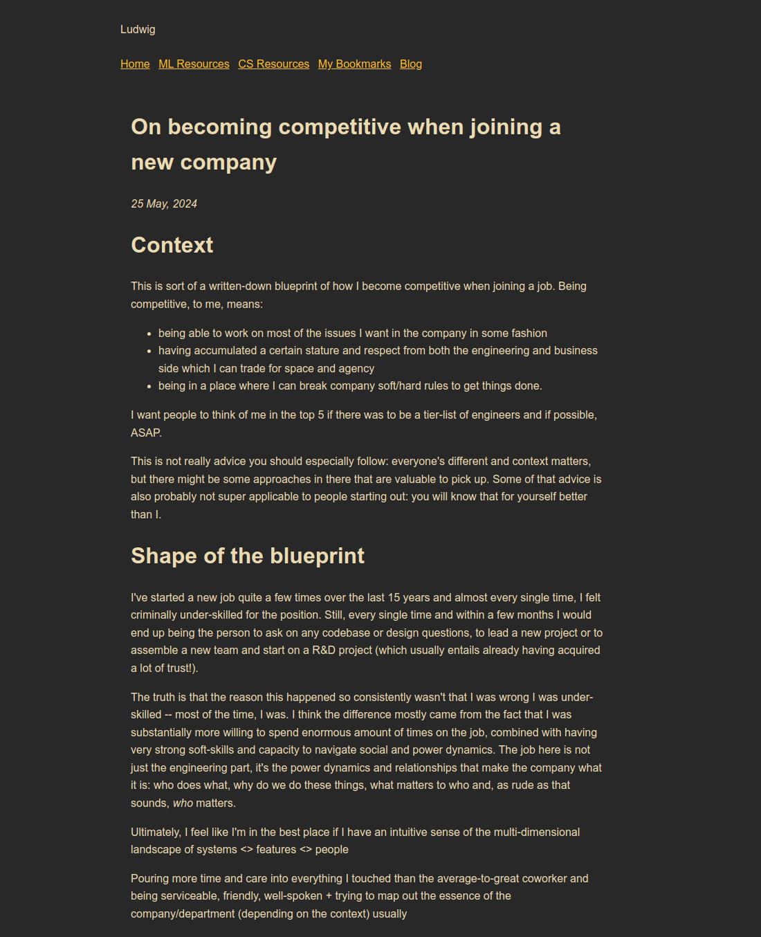 On Becoming Competitive