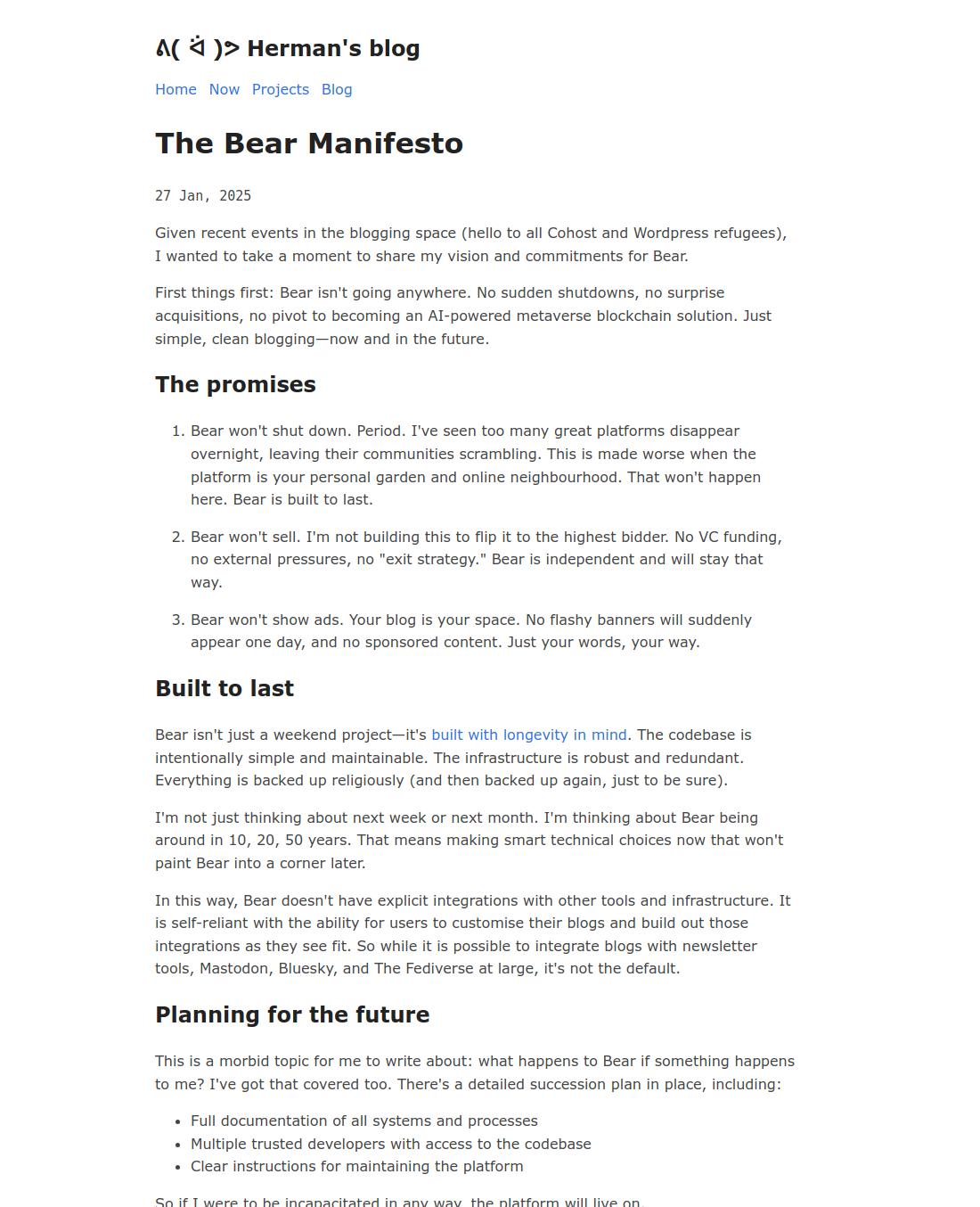 The Bear Manifesto